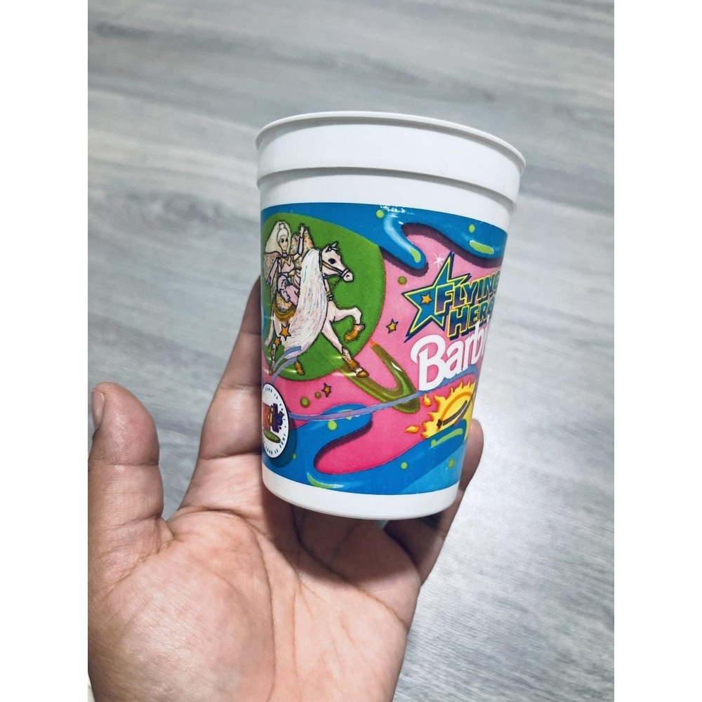 Plastic Barbie Cup 1995 Flying Hero Barbie By Mattel